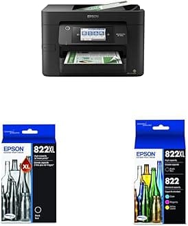 Epson® Workforce® Pro WF-4820 Wireless Color Inkjet All-in-One Printer & EPSON T822 DURABrite Ultra Ink High Capacity Black (T822XL120-S) T822 DURABrite Black