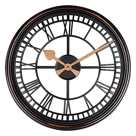 Roman Grill Bronze 20-Inch Wall Clock