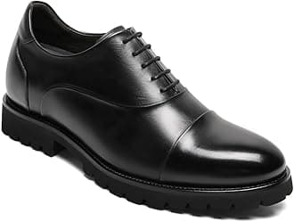 CHAMARIPAElevator Shoes for Men Invisible Height Increasing 7.5CM/2.95 Inches- Leather Height Increasing Formal Dress Shoes for Working, Dating & Party