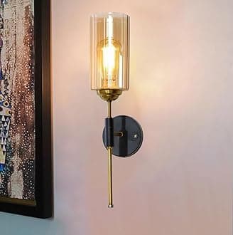 Lyse Decor Decorative Wall Light for Living Room Modern, Beside Wall Lamp for Bedroom, Home Decoration Items for Wall (Black & Golden Electroplating)