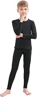 HEROBIKERThermal Underwear Boys Ultra Soft Fleece Lined Kids Thermals Long Johns Top Bottom Warm Set for Winter Skiing