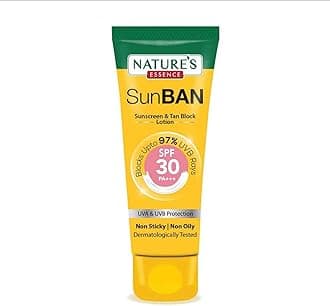 NATURES ESSENCE Sun Ban SPF 30 PA+++ Sunscreen & Tan Block Lotion For All Skin Type, 30ml