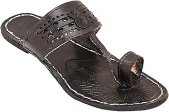 Royal Khwaab Men's Kolhapuri Chappal/Slipper/Sandal/Handcrafted 100% Genuin Leather (Kapshi Shape) Brown
