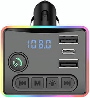 Smart Car Charger Fm Transmitter, Car Wireless Fm Transmitter Black (Model 3)