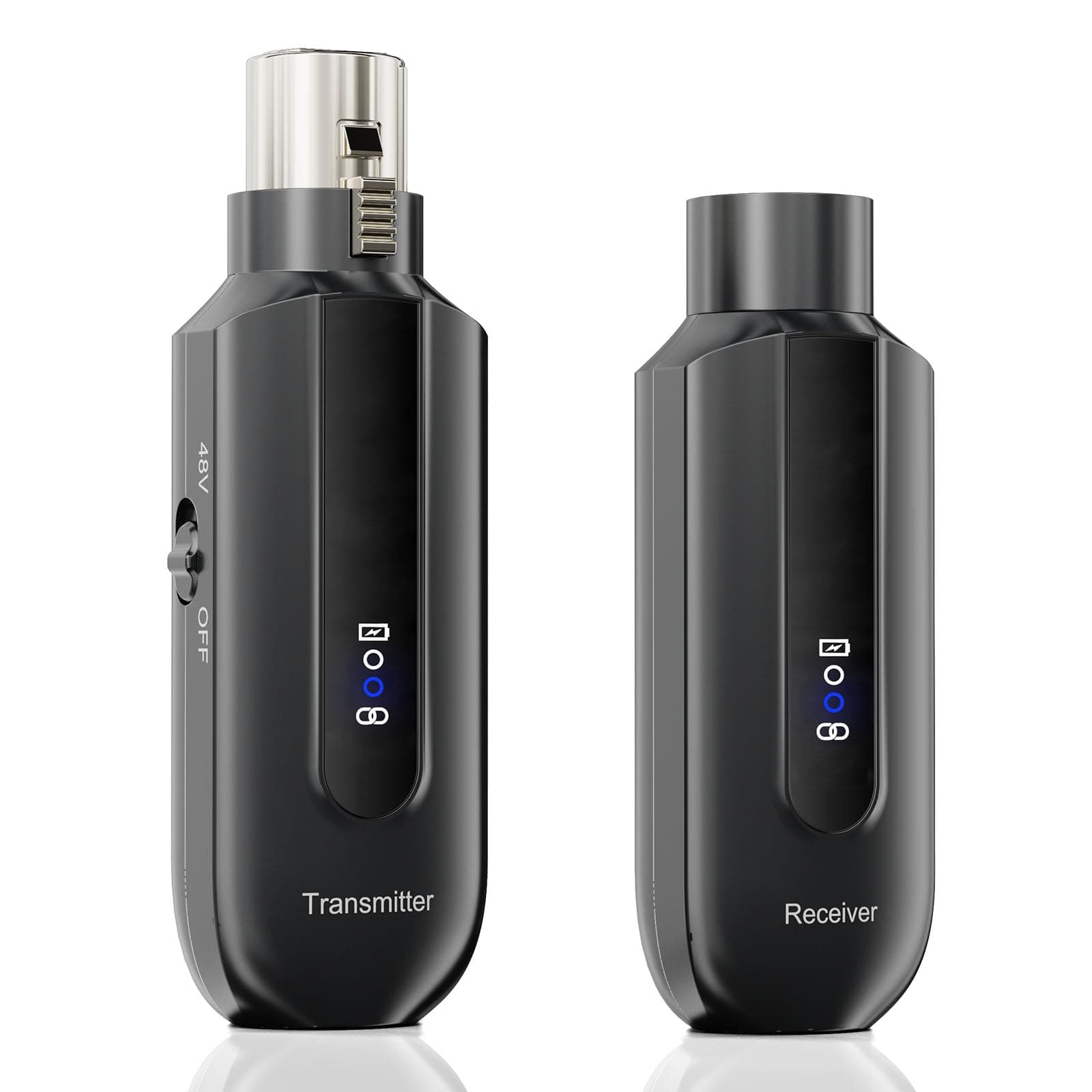 XIAOKOA Wireless Transmission System, 2.4 GHz Wireless Transmitter Receiver, XLR Radio Transmitter for Dynamic Condenser Microphone, for Audio Mixer and PA System