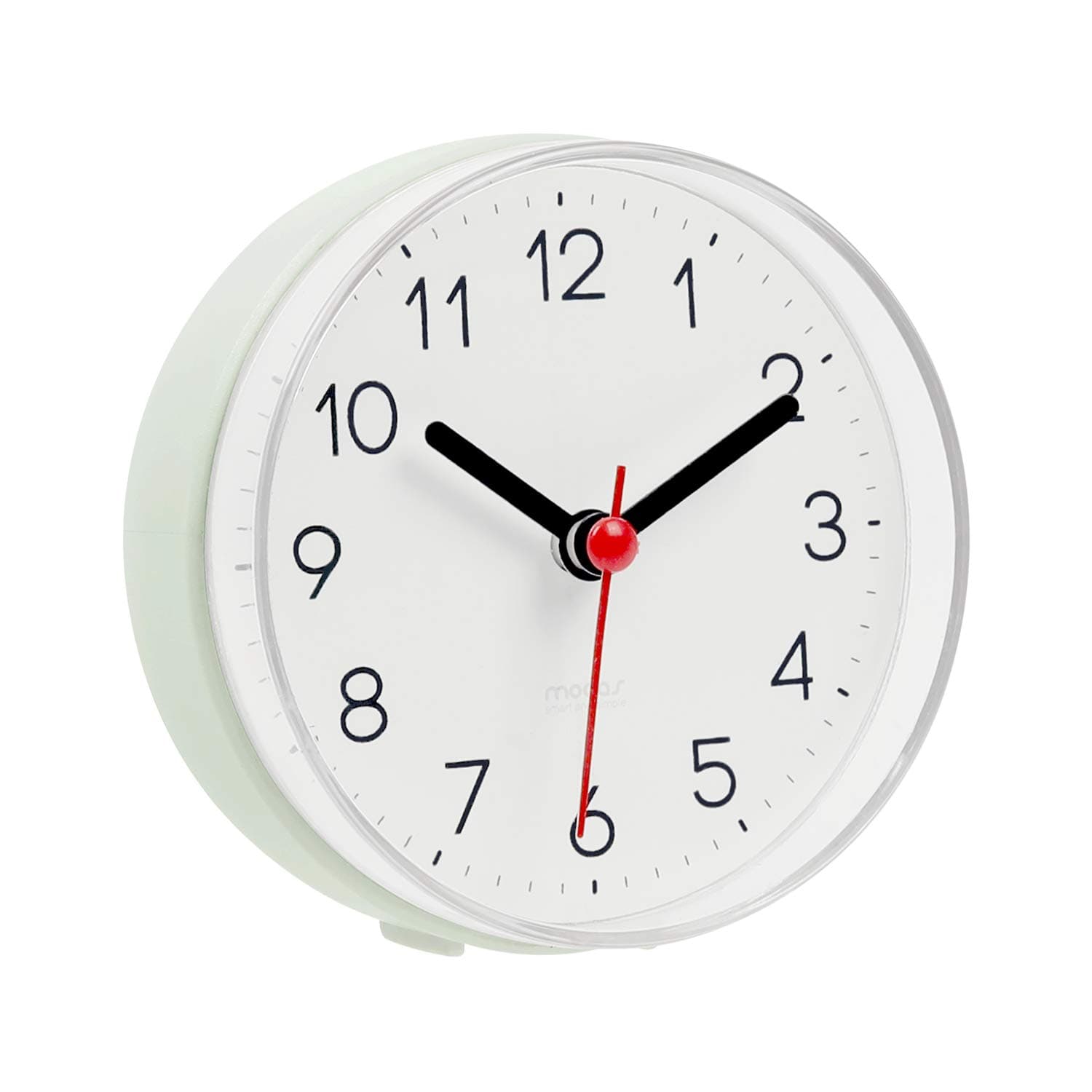 mooas 2WAY Silent Waterproof Bathroom Clock, Shower Clock, Wall Clock, Silent Non-Ticking Battery Operated, Suction Cup Wall Clock, Kitchen Clock (Ash Green)