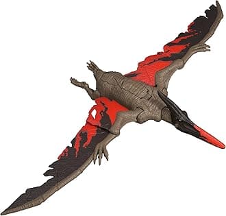Mattel Jurassic World Jurassic World Action Figure Hoaru! Pteranodon JCL70 Children's Figure, Dinosaur Toy, Moving, Large, Total Length: Approx. 8.0 inches (20.2 cm), Ages 4 and up, Brown