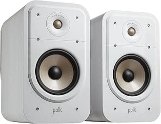 Signature Elite ES20 Bookshelf Speaker - Hi-Res Certified, Dolby Atmos & DTS:X Compatible, 1" Tweeter & 6.5" Woofer, Power Port Technology for Effortless Bass (Pair, Elegant White-Washed)