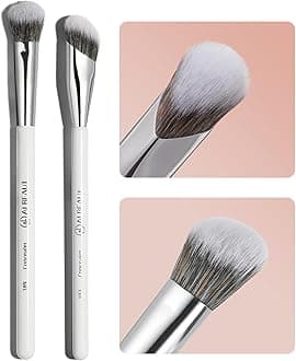 Albeaut Concealer Makeup Brushes Set, Angled Under Eye Brightening Brushes for Liquid, Cream, Stick Concealer Foundation Nose Contour Eyeshadow Blending (189193)