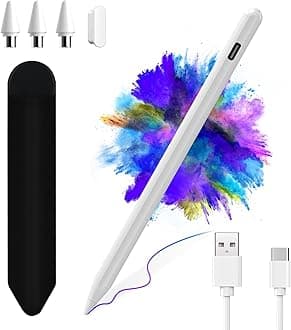 Stylus Pen for Android Tablets Phones Stylus Pencil for Samsung iPhone, Active Universal Pens fors iOS/Android Most Tablets, High Precision Digital Pen fors Touch Screen Writing White