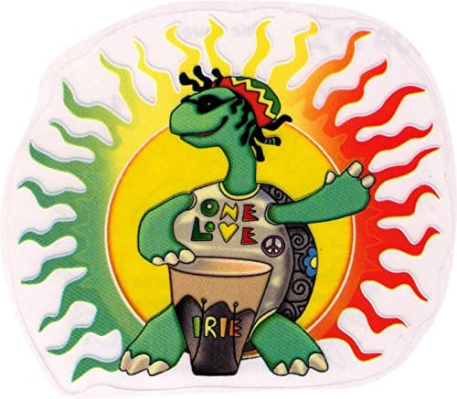 Rasta Turtle One Love - Reggae Window Sticker/Decal (5.5" Circular)