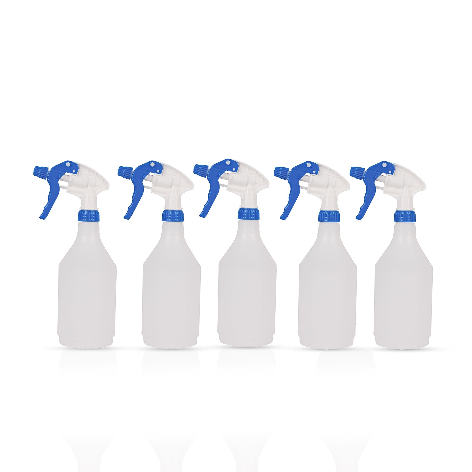 – 5 x Complete Pack Of 750ml Blue Coloured Hand Trigger Spray Bottles for Cleaning, Gardening and Feeding, Industrial & Domestic (5, Blue)