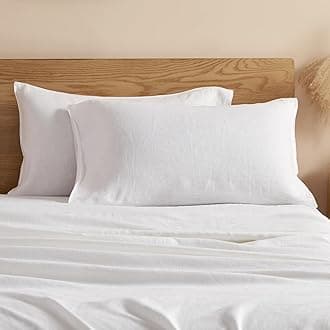 DAPU Pure Linen Pillowcases 1 Pair Woven from 100% Fine French Natural Flax(Queen, White) Queen White unknown