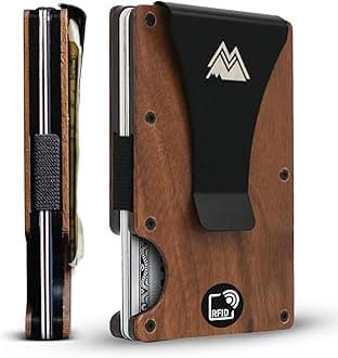 Mountain Voyage Men's Minimalist Brown Aluminium Slim Wallet With RFID Blocking