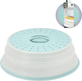 Tovolo Microwave Splatter Cover for Food Medium Blue Haze Dishwasher Safe, Collapsible Reusable Cover for Food in Microwave Uses BPA Free Safe Silicone,10 inch Vented Microwave Cover