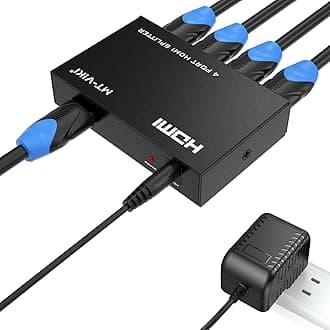 HDMI Splitter 1 in 4 Out, 1x4 Power HDMI Splitter 4 Ports w/AC Adapter, 4Kx2K@30Hz 3D Full HD Distributor for PS4 Fire Stick HDTV