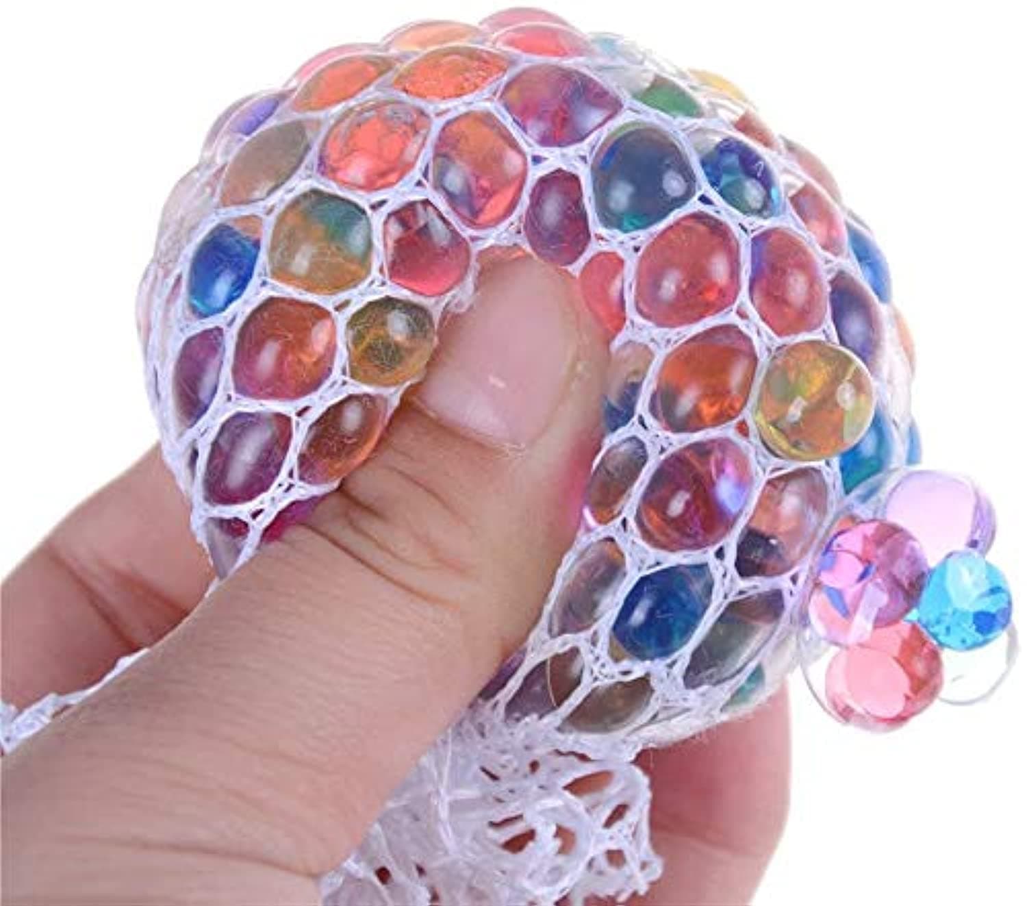 ZOOK 8 PCS Spongy Bead Squeeze Grape Bead with Net Stress Ball Sticky Hand Wrist Squeeze Stress Relief Balls Toy, Grape Stress Relief Squishy Balls