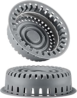 Bathtub Drain Hair Catcher, Shower Hair Drain Catcher Upgraded Protector with Silicone & Stainless Metal Designed for Pop-Up and Regular, Effective Without Slowing Drainage 2PCS