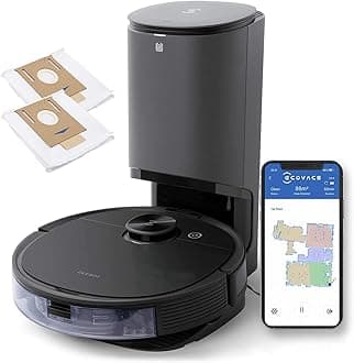 ECOVACSDeebot N8 Pro+ Robot Vacuum and Mop Cleaner - up to 60-Day Self Cleaning, Laser Navigation, Obstacle Avoidance, Multi-Floor Mapping, 2600Pa Suction, Alexa Compatible,Black