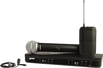 BLX1288/CVL UHF Wireless Microphone System - Perfect for Church, Karaoke, Stage, Vocals - 14-Hour Battery Life, 300 ft Range | Includes Handheld & Lavalier Mics, Dual Channel Receiver | J11 Band