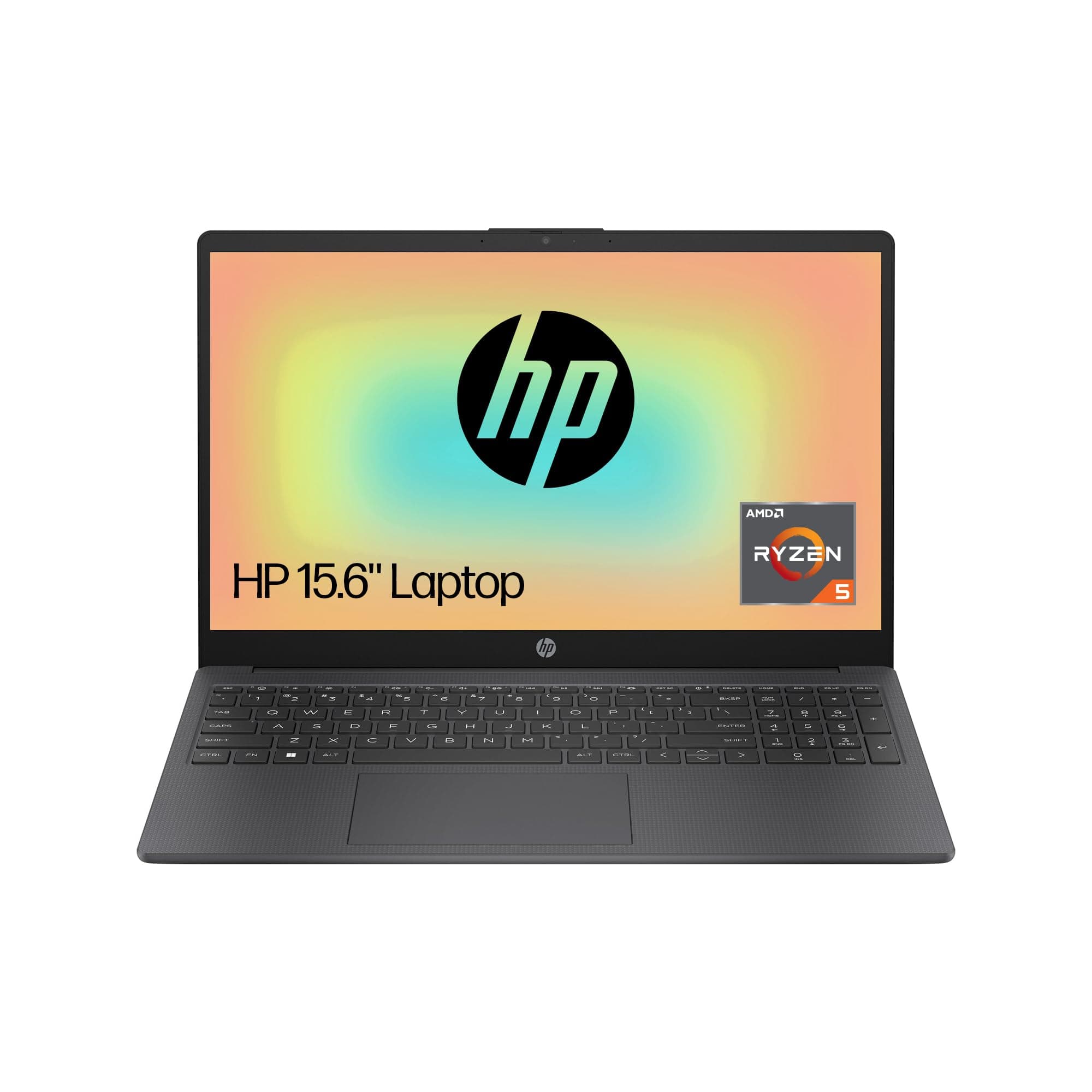 HP 15.6" Laptop, AMD Ryzen 5-7520U Processor, 8 GB RAM, 256 GB SSD, AMD Radeon Graphics, FHD Display, Up to 10hrs battery, Win 11, Thin & Light, Dual Speakers, Chalkboard Gray, 15-fc0001sa