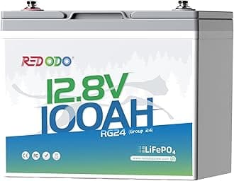 Redodo 12V 100Ah LiFePO4 Battery, Group 24 Rechargeable Lithium Deep Cycle RV Battery, Up to 15000 Cycles, Perfect for RV, Camping, Solar Panel, Off Grid, Kayak Trolling Motor