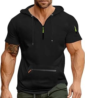 Hoodies for Men Quarter Zip Hoodie Lightweight Sweatshirt Pullover Oversized Hooded Tshirts with Pocket