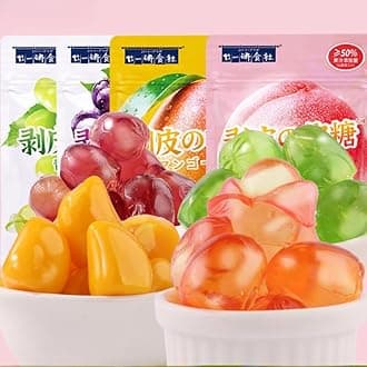 Peelable Gummies,Mango White Peach Soft Candy,Fruit Juice Fudge,Grape Gummy Candy,Peeling Sweets Candy,Casual Desserts,Wedding Candies,Instant Healthy Chinese Snacks (Mango,1bag)