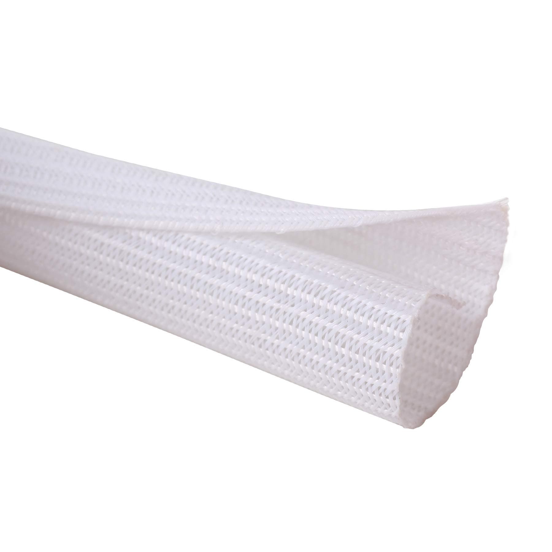 Alex Tech10 mm-3.1 m Self-Closing Cable Sleeve Cable Tidy Cable Management for Computer, Automotive – White