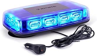 Xprite 72LED Rooftop Mini Strobe Light Bar Magnetic Mount Emergency Warning Caution Flashing Beacon Lights for Construction Vehicles Snow Plow Trucks Volunteer Firefighter Police Cars Blue