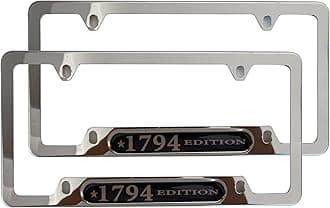 Silver License Plate Frame Cover Holder 1794 Edition for Tundra Truck Car Accessories Stainless Steel 2Pcs