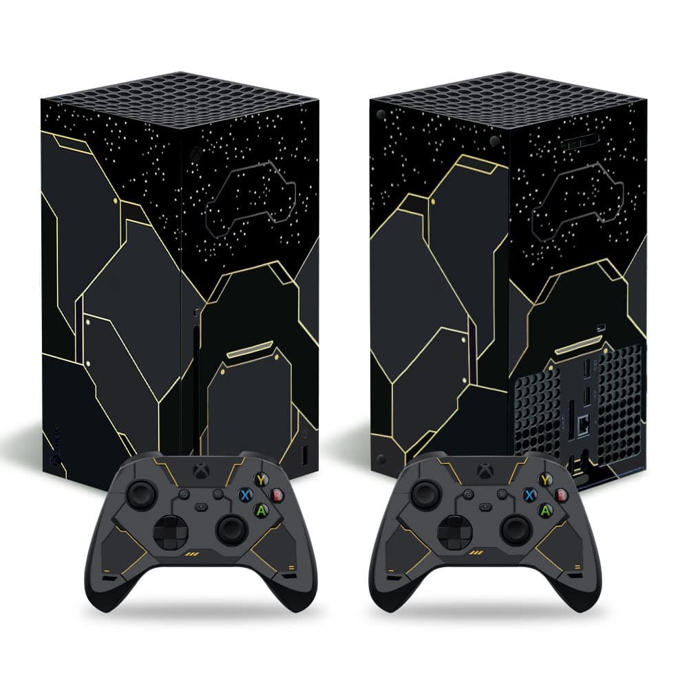 CXWITHYSkin Sticker for Xbox Series X Console and Wireless Controllers, Protective Skin Wrap Vinyl Decal Compatible with Xbox Series X (Black Cool Design)