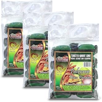 Aling Conching - Polvoron Buco Pandan (Toasted Wheat Cake, Young Coconut and Screwpine flavor), 10pcs/pack, 6oz (170g), 3-Pack