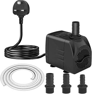 Knifel Submersible Pump 1500L/H 25W Dry Burning Protection with Ultra Quiet Design 2m High Lift for Fountains, Hydroponics, Ponds, Aquariums & More…