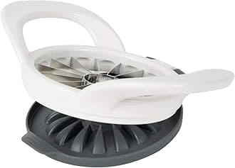 PrepWorks by Progressive Dishwasher Safe 16-Slice Thin Apple Slicer and Corer with Attached Safety Cover (White)
