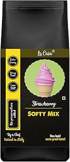 La Casa Soft Serve or Softy Premix - Strawberry | Extra Creamy & Strong Flavor | Simply add Milk to prepare Soft Serves | 250g |
