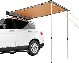 VEVORCar Awning, Large 10' x 7' Shade Coverage Vehicle Side Camping Tent, PU2000mm UV50+ Tailgate Shade with Extended Side Canopies and Portable Storage Bag, Suitable for Truck, SUV, Van, Campers