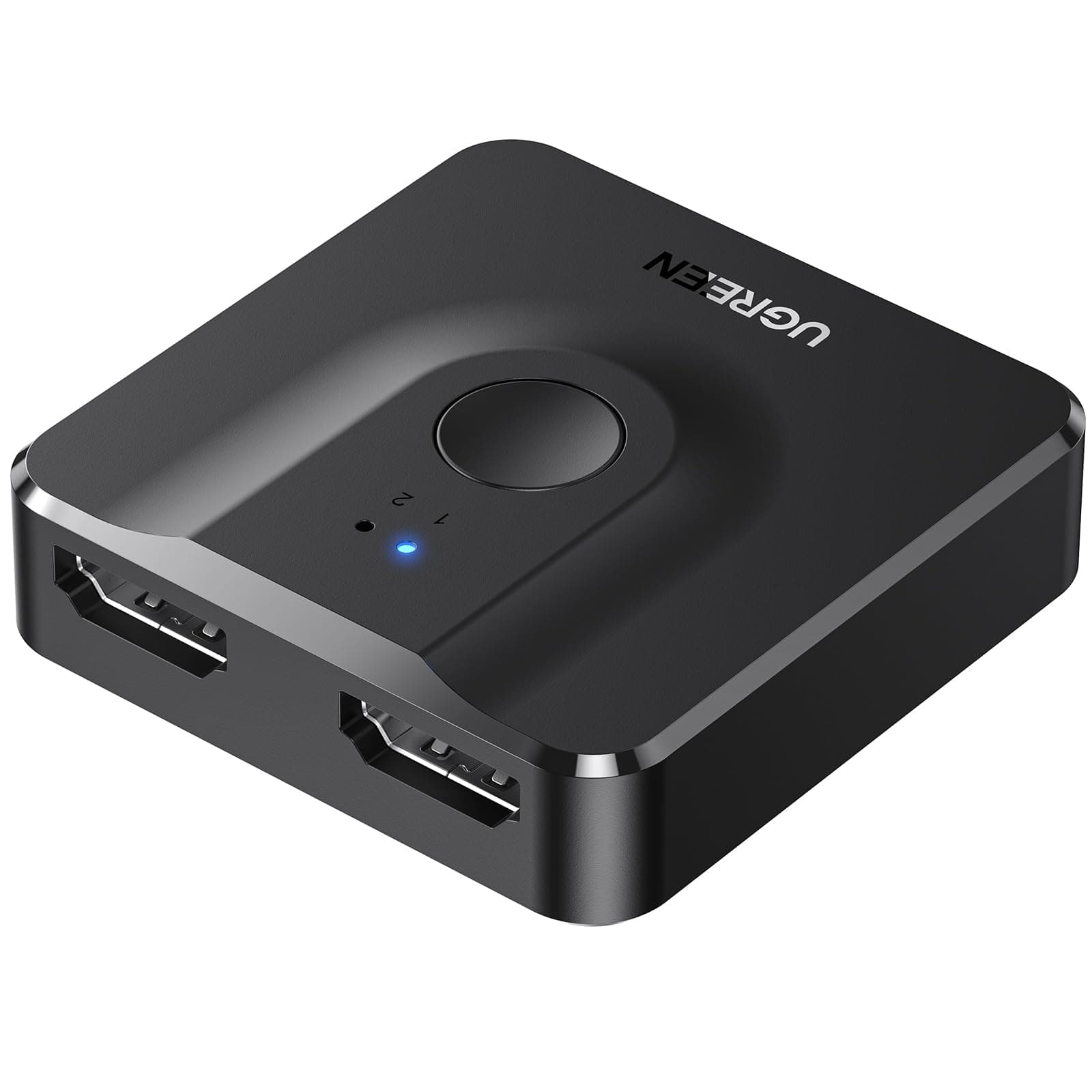 UGREEN HDMI Switcher, 2 Input 1 Output, 4K @ 60Hz, Bi-Directional Switcher, HDCP 2.2/HDMI 2.0, No Power Required, Suitable for PS5/PS4/PS3, TV, Stick, PC, Blu-Ray Player, TV, Projector, etc. (Black)