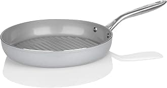 TECHEF - CeraTerra Collection, 12" Ceramic Nonstick Grill Pan (PTFE, PFAS, and PFOA Free), Made in Korea (12-in Grill Pan)