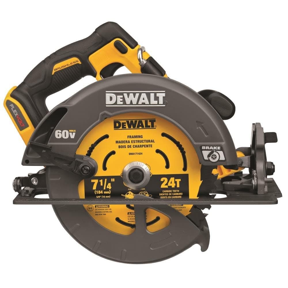 FLEXVOLT 60V MAX* Circular Saw with Brake, 7-1/4-Inch, Tool Only (DCS578B)