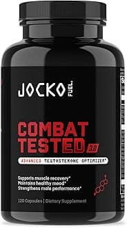 Jocko Fuel Test Booster for Men - Natural Endurance, Stamina, & Strength Booster - Muscle Builder for Men & Nitric Oxide Support with Ginger Root, Shilajit, & Tongkat Ali, 120ct (30 Servings)