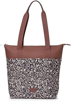Printed Women's Jute Handcrafted Vegan Leather Everyday Tote