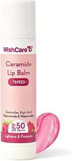 - WishCare Tinted Lip Balm SPF 50 PA+++ | Brightening Lip Balm for Dark Lips | In-Vivo Tested | Kojic Acid & Niacinamide | For Women | 5g