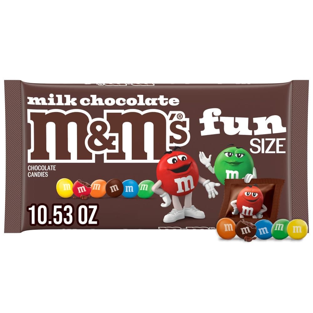 M&M'S Milk Chocolate Fun Size Candy Bag, 10.53oz Bulk Candy Bag