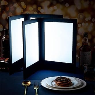 LED Menu Covers 8" x 10.5" LED Backlit Light Double Panel Menu Holder PU Leather Folder Fits Paper for Restaurant Hotel Club Bar Wine