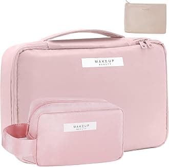 Travel Makeup Bag Cosmetic Bag Makeup Bag Toiletry bag for women and men (Pink-3pcs)