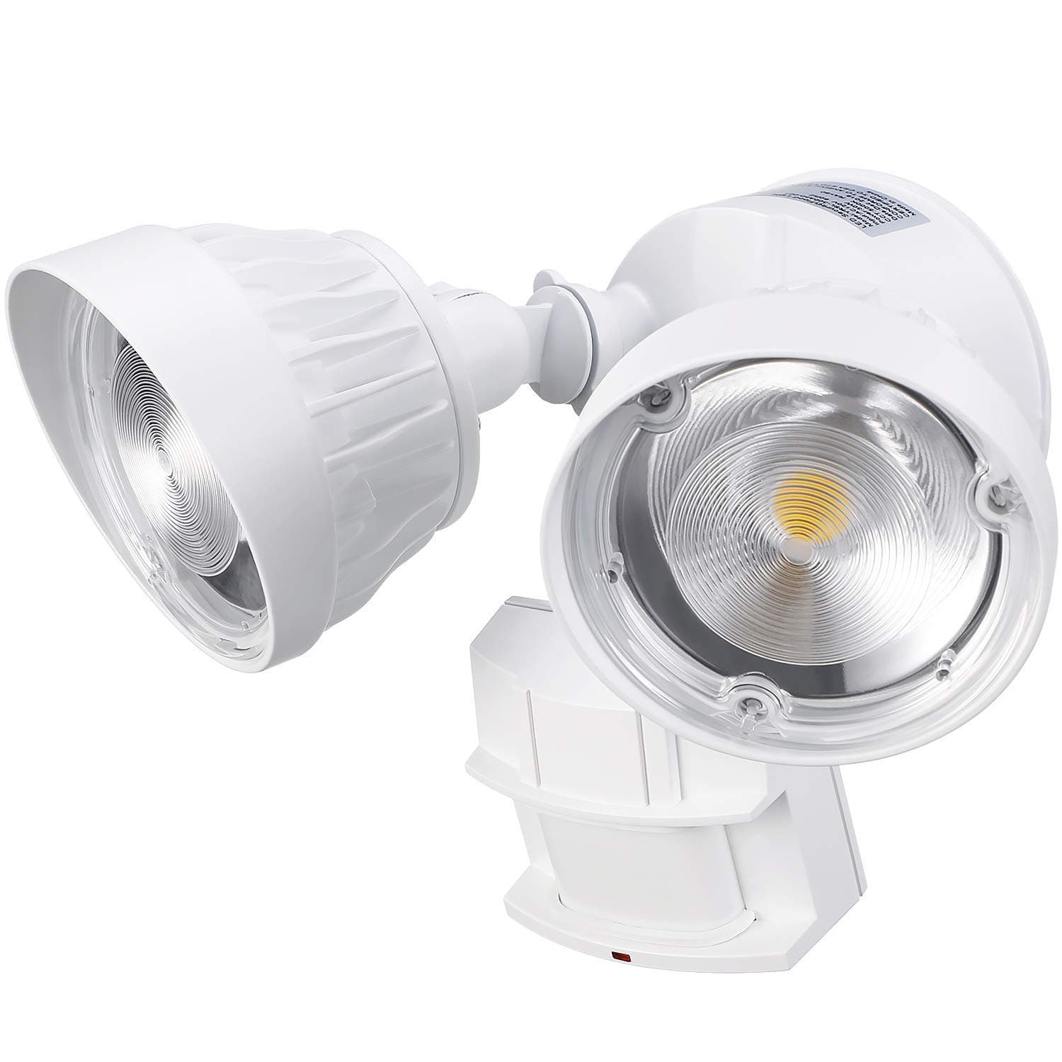 LEONLITE Dual-Head Motion Activated LED Security Light, 3300lm Ultra Bright, Outdoor Flood Lighting, 30W (200W Equiv.), ETL Listed, IP65 Waterproof, 5000K Daylight, 5 Years Warranty - White