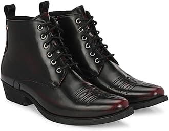 Delize Men’s Vegan Leather, Cuban Heeled, Cowboy Ankle Derby Boots 63658