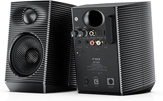 FiiO SP3 BT HiFi Bluetooth Active Desktop Speakers - 80W Stereo Computer Speakers and Home Music Sound System with AUX Audio/Coax/Optical/Type-C/RCA (Bluetooth Black)