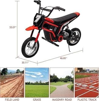 PtioHavn Electric Dirt Bike for Kids,14.29 MPH,350W Electric Motorcycle 24V for Child,Motorcross for Girls and Boys,Kid Dirtbike,3-Speed Modes,Max 135 Lbs